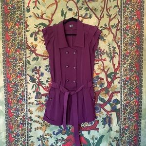 Very J Purple Romper Short Sleeves Size M